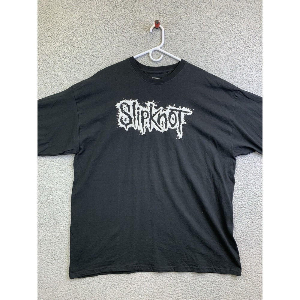 Slipknot Men's Graphic T-shirt Black With Raised Text And Back‎ Symbol Size 3XL